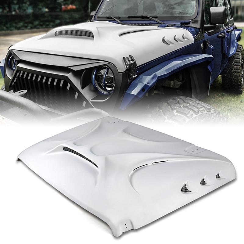 Jeep Wrangler JL Gladiator Fiberglass Hood with Open Air Scoop