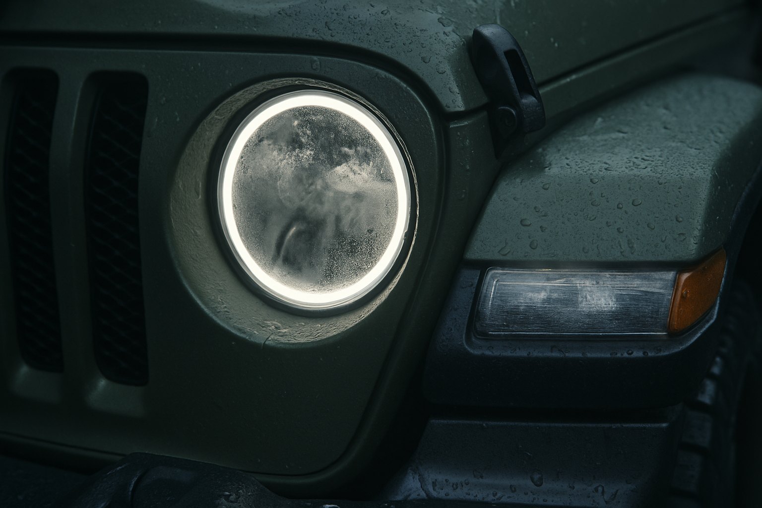 What should I do if my newly installed jeep headlights look foggy?
