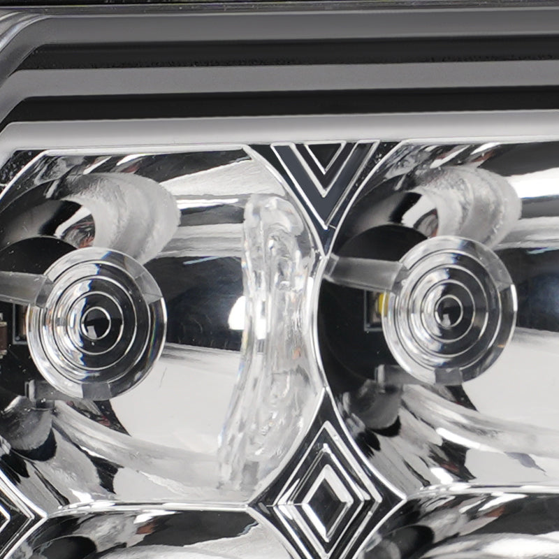 Close-up of the four reflector cavities inside a SUPAREE HYPER 5 LED pod light.