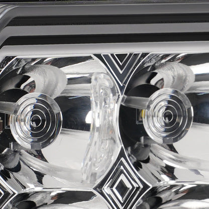 Close-up of the four reflector cavities inside a SUPAREE HYPER 5 LED pod light.