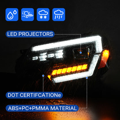 LED Projector Headlights for Toyota Tacoma 2012-2015 2nd Gen w/Dynamic DRL