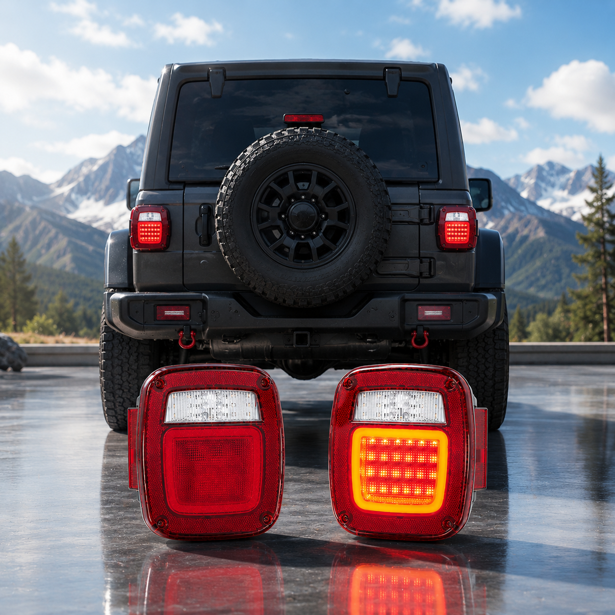 Jeep Wrangler LED Tail Light Assembly for 1979-2006 TJ YJ CJ