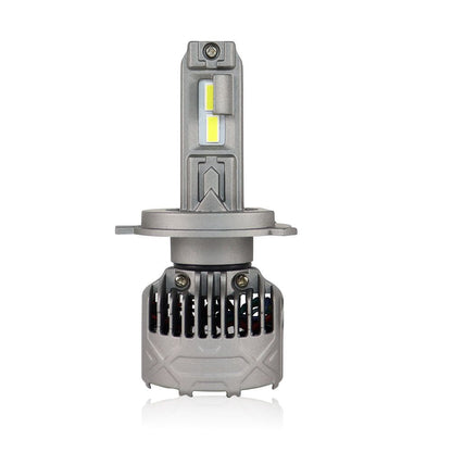 SP Pro Series 130W H4 13000LM 6000K LED Headlight Bulb with dual LED chips and integrated cooling fan. Ideal for enhanced night driving visibility.