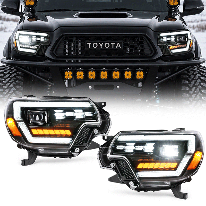 LED Projector Headlights for Toyota Tacoma 2012-2015 2nd Gen w/Dynamic DRL