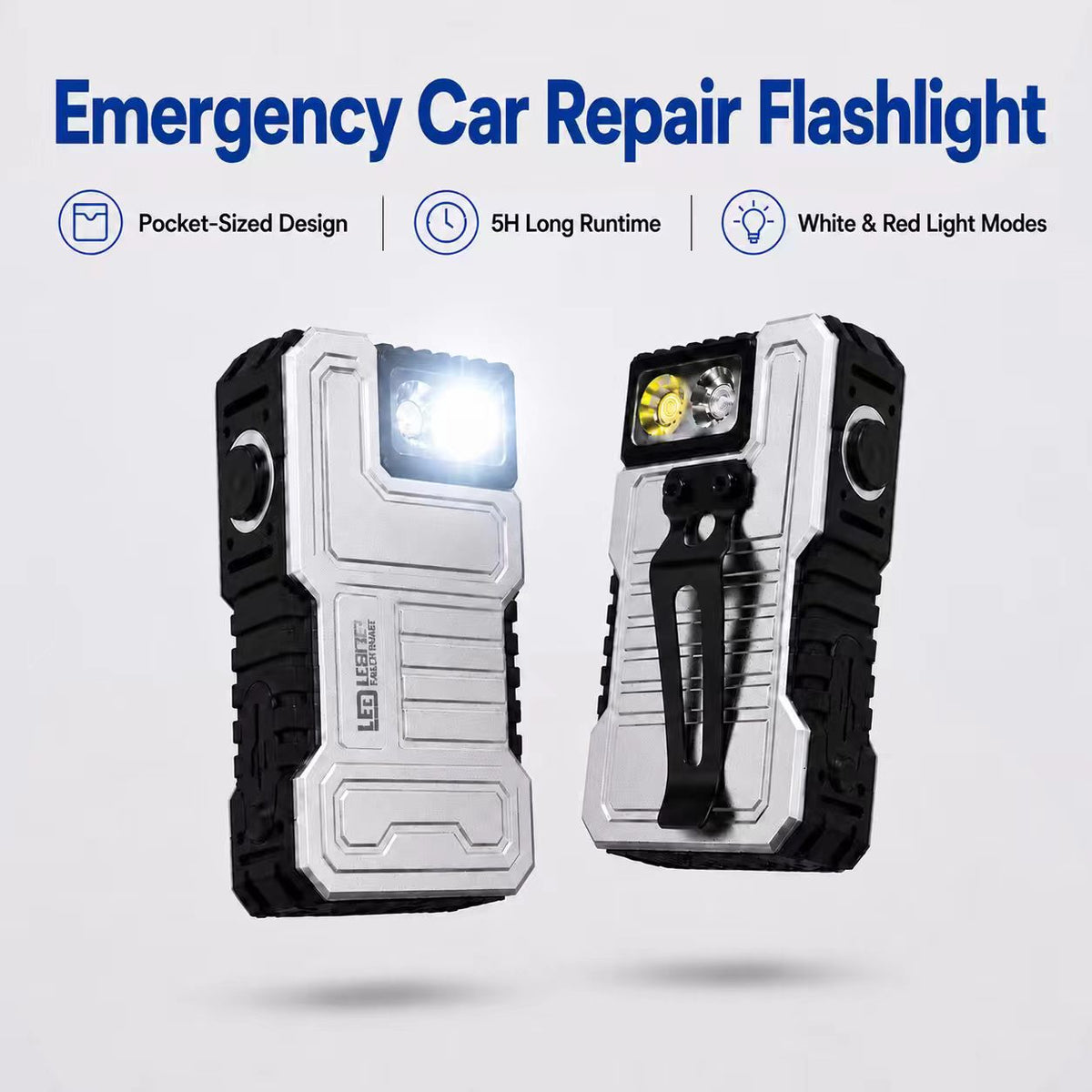 Long-Runtime 450-Lumen Magnetic Work Light with Red Warning Modes