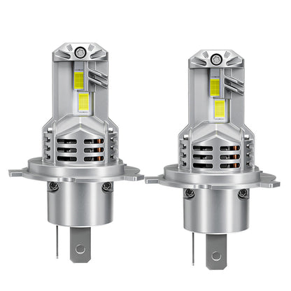 Close-up of H4 LED Headlight Bulbs with dual-beam design for 2000–2006 Toyota Tundra, showcasing high-efficiency LED chips and cooling vents.