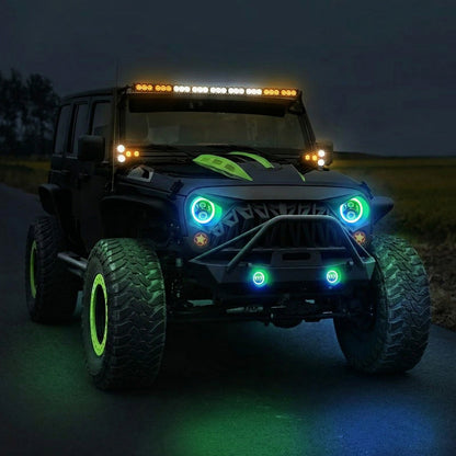 Jeep LED Headlights and Fog Lights with advanced optics anti-fog vent and long-lasting brightness