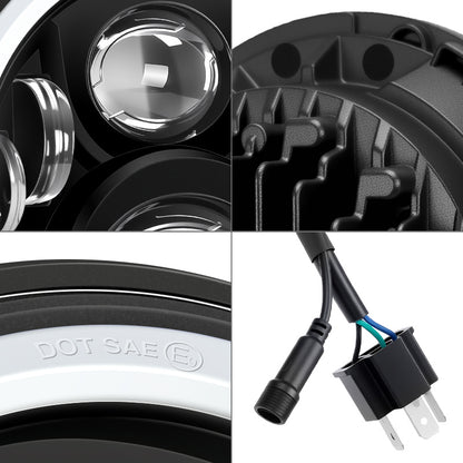 2007-2018 Jeep JK Headlights Upgrade LED RGB Halo + Amber Turn Signal & Fog Lights