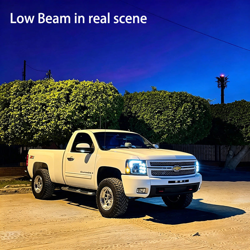 07-13 Chevrolet Silverado LED Projector Headlights Jet Black