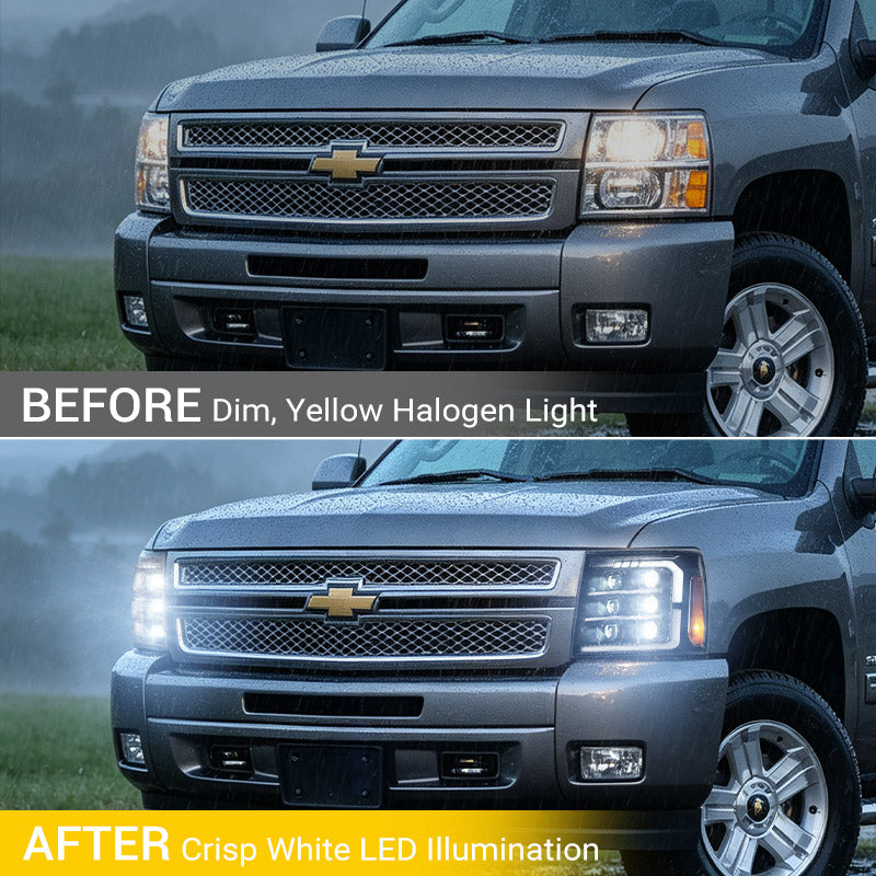 07-13 Chevrolet Silverado LED Projector Headlights
