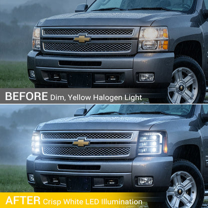 07-13 Chevrolet Silverado LED Projector Headlights