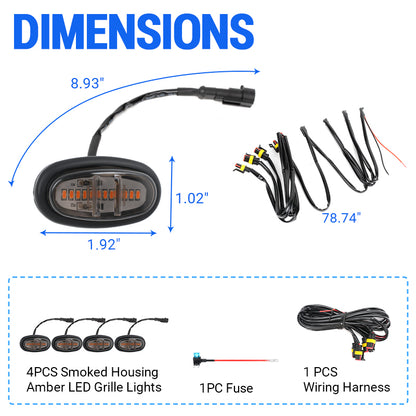 Ram 1500 grille light dimensions wiring length and package contents