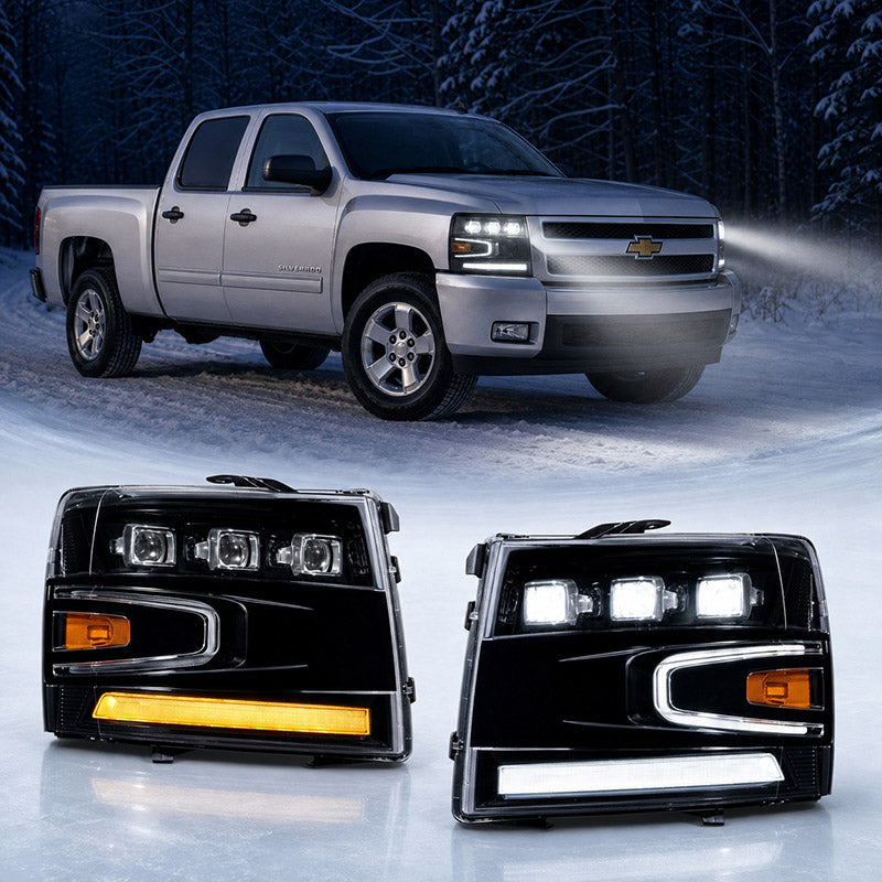 2007-2013 Chevy Silverado LED Projector Headlights | DOT & SAE Approved