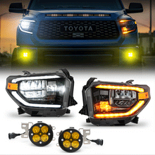 2014-2021 Toyota Tundra LED Headlights & Yellow Fog Light Combo