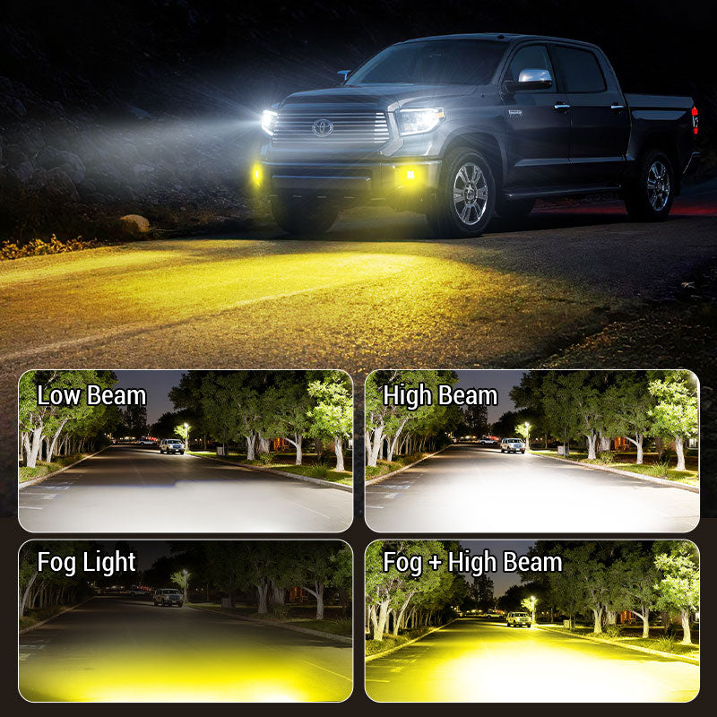 2014-2021 Toyota Tundra LED Headlights & Yellow Fog Light Combo