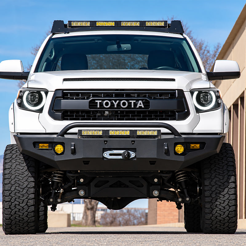 Owl-Eye LED Projector Headlights with Halo DRL & Cornering Lights for 2014–2021 Toyota Tundra