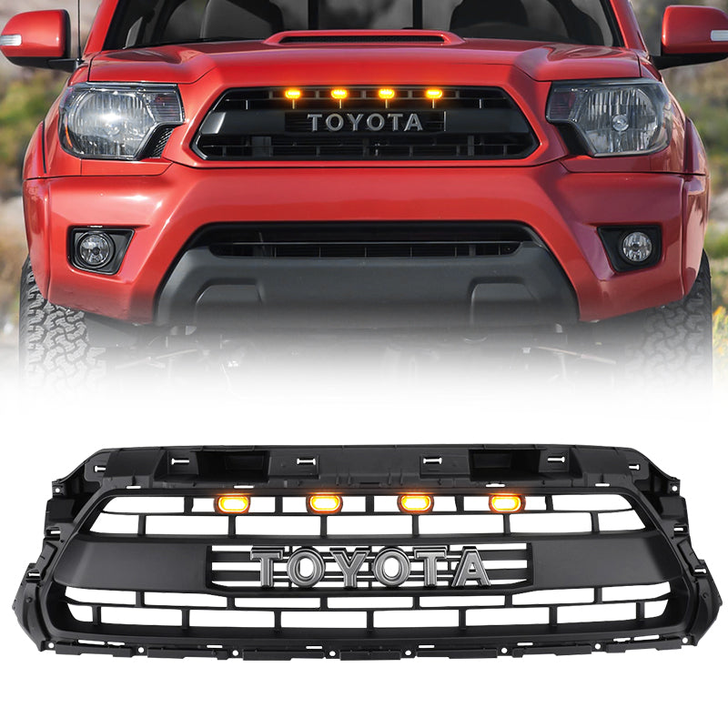 2013 toyota tacoma grille with raptor lights and gray letter