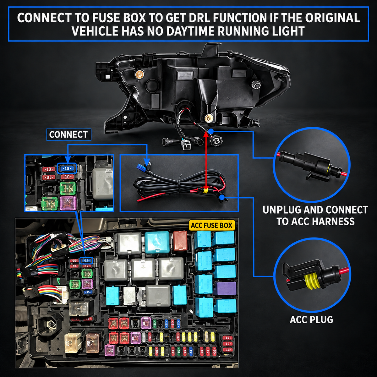LED Reflector Headlights for 2016–2023 Toyota Tacoma