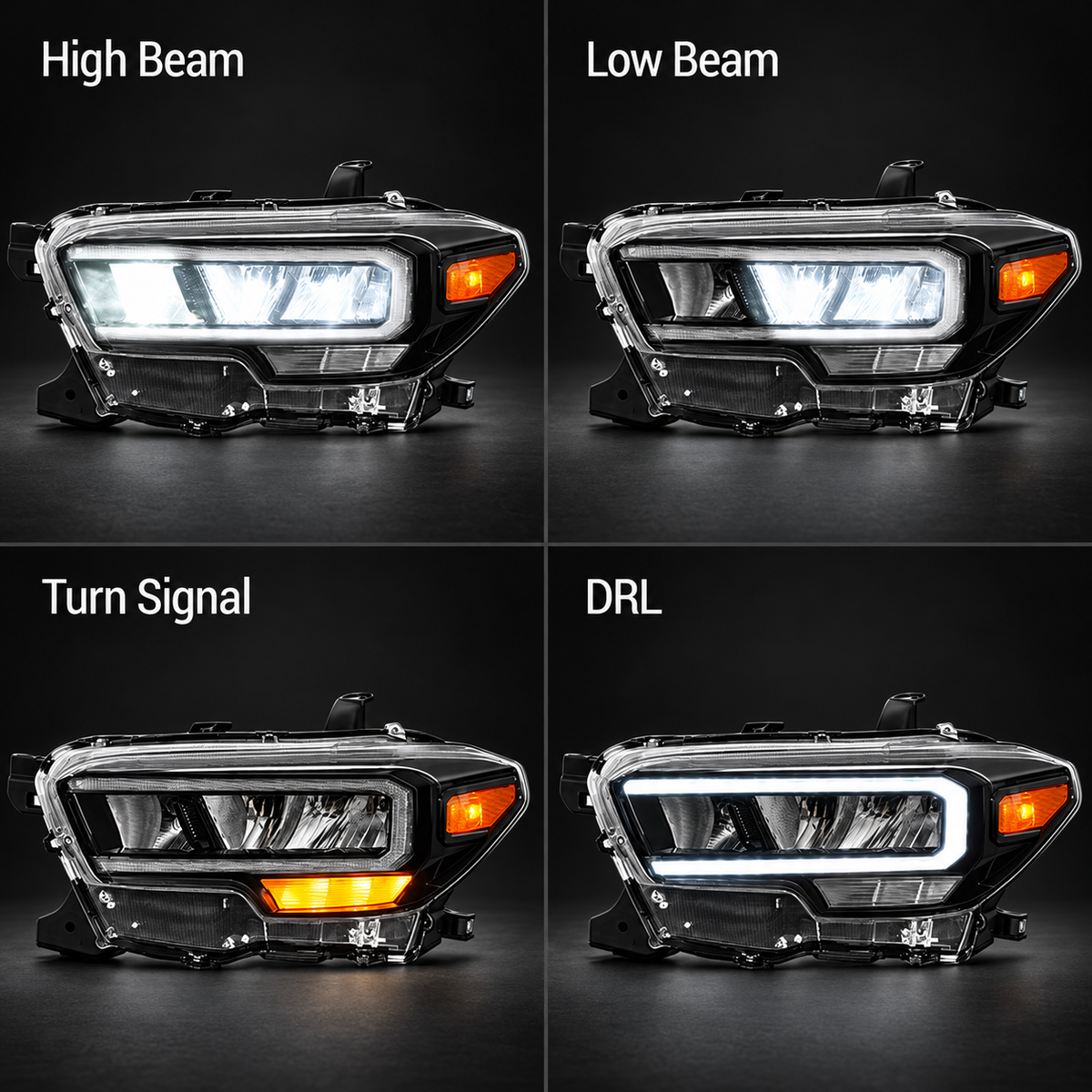 LED Reflector Headlights for 2016–2023 Toyota Tacoma