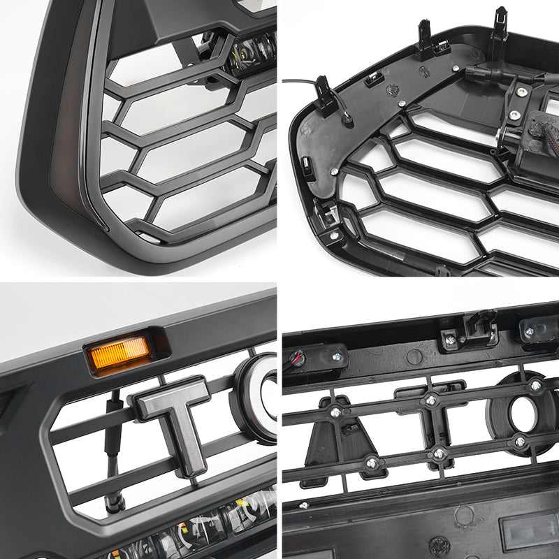 2021 Toyota Tacoma TRD Pro Grille with turn signal lights and DRL lights and LED light bar