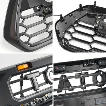 2021 Toyota Tacoma TRD Pro Grille with turn signal lights and DRL lights and LED light bar