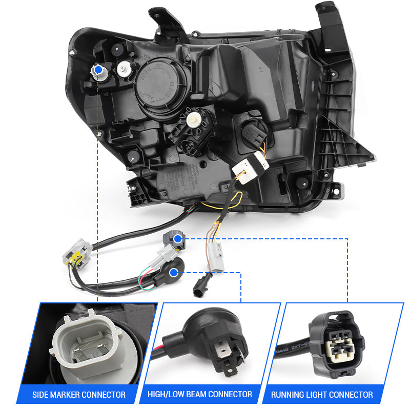 Plug & Play: LED Headlight Conversion Harness With DRL Adapter For Toyota Tundra 2014-2019 – 12V, Xenon Ready – Aftermarket H126