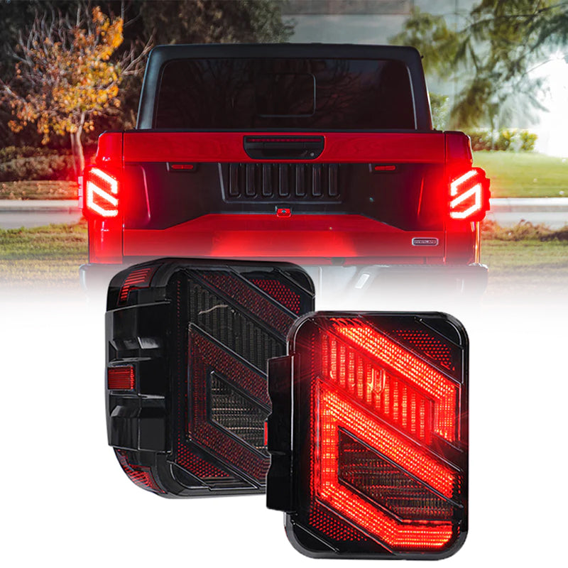 S shape LED tail lights for jeep gladiator jt