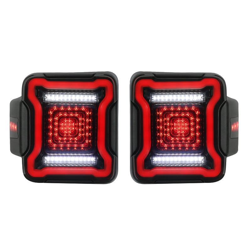 LED Tail Lights Assembly with Dynamic Animation and Dual Reverse Lights for 2018-Later Jeep Wrangler JL JLU
