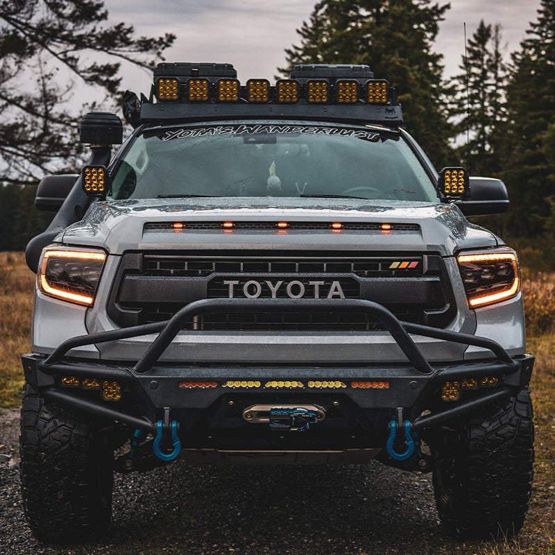 2020 Toyota Tundra Scoop Grille Mesh Insert with Amber LED Lights 