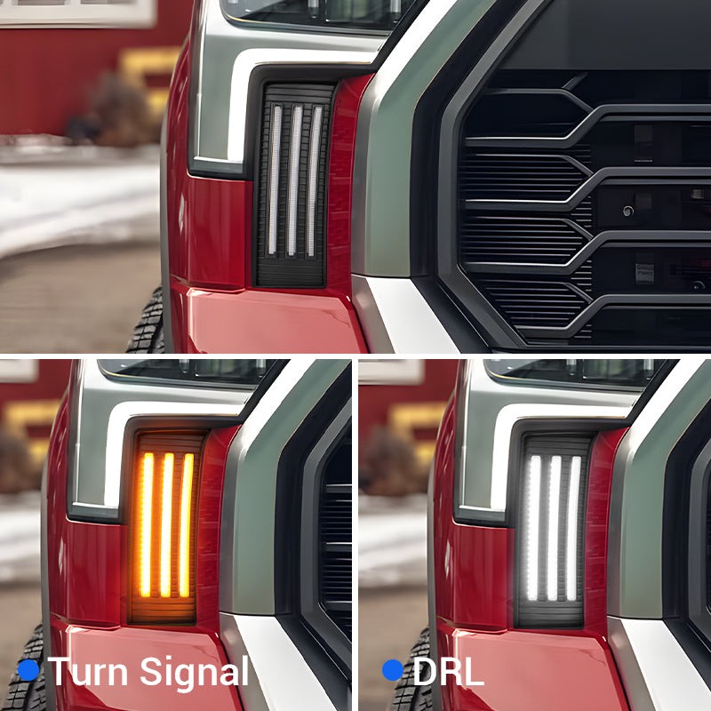 LED DRL Fog Lights for 2022-2023 Toyota Tundra with Startup Animation and Flowing Turn Signals