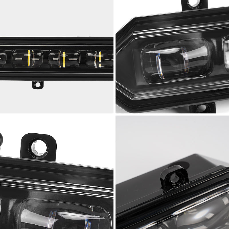 Rear detail of white LED light bar designed for 2022-2025 Toyota Tundra TRD Pro grille installation
