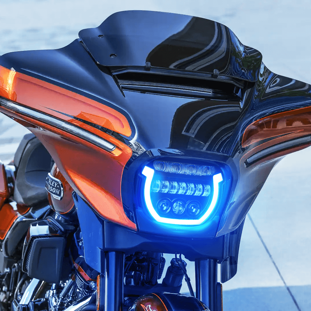 Blue Breathing Light 7" LED Headlight for Harley Davidson Street Glide 2023+