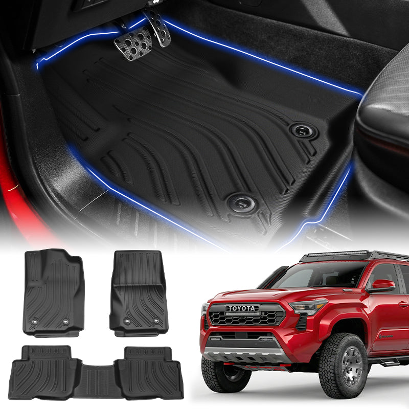 2024-2026 Toyota Tacoma all-weather floor mats with LED lighting