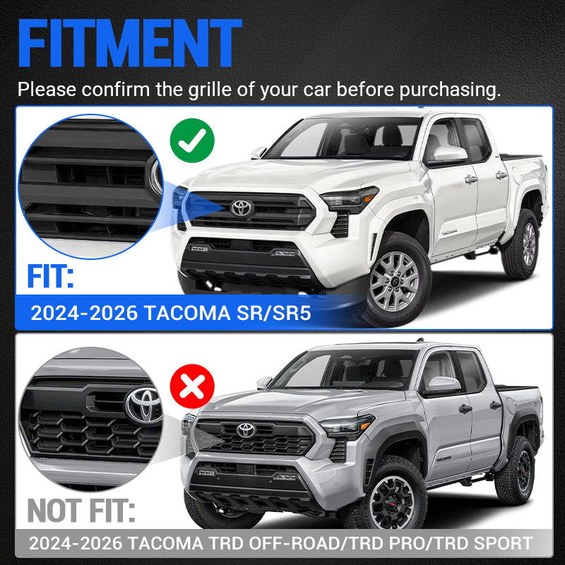 fitment of amber grill raptor lights for 2024 2025 2026 Toyota Tacoma SR5 SR grille compatibility OEM fit design