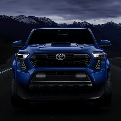 2024-2025 Toyota Tacoma LED fog lights with bright white DRL on