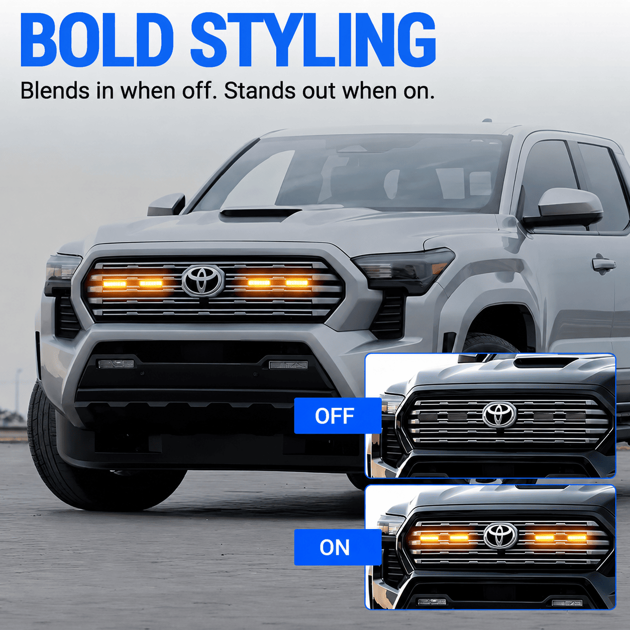 2025 Tacoma Limited amber grille lights illuminated