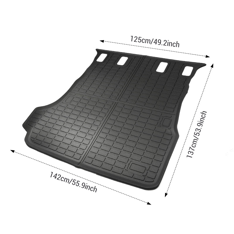 Dimensions of 2025 Toyota 4Runner cargo mat, precise trunk liner size for 5-seater gasoline model