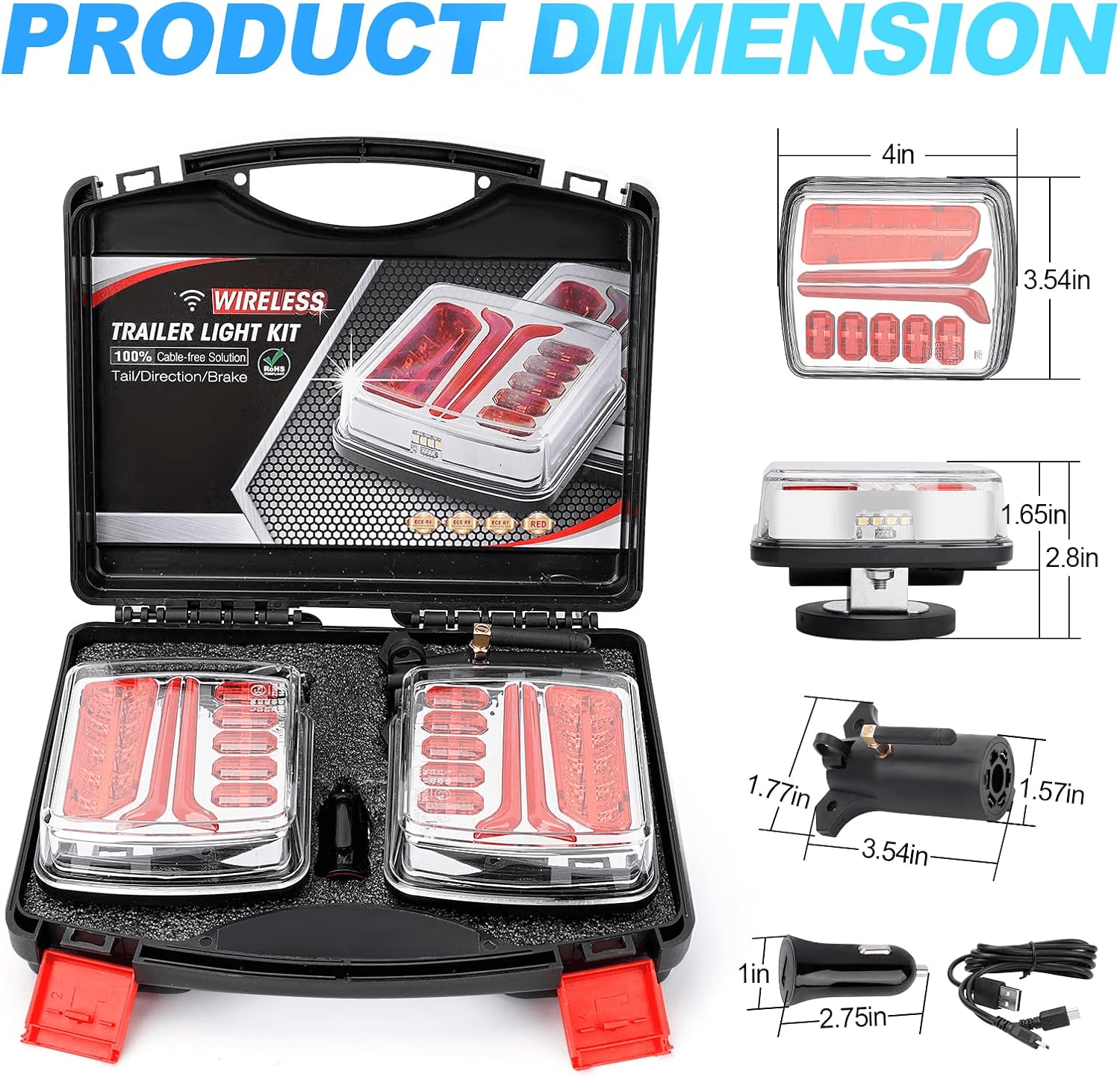 Portable Magnetic LED Trailer Lights Kit – Wireless & Rechargeable