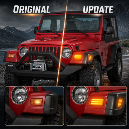 For 1997-2006 Jeep Wrangler TJ LED Front Fender Side Marker Lights