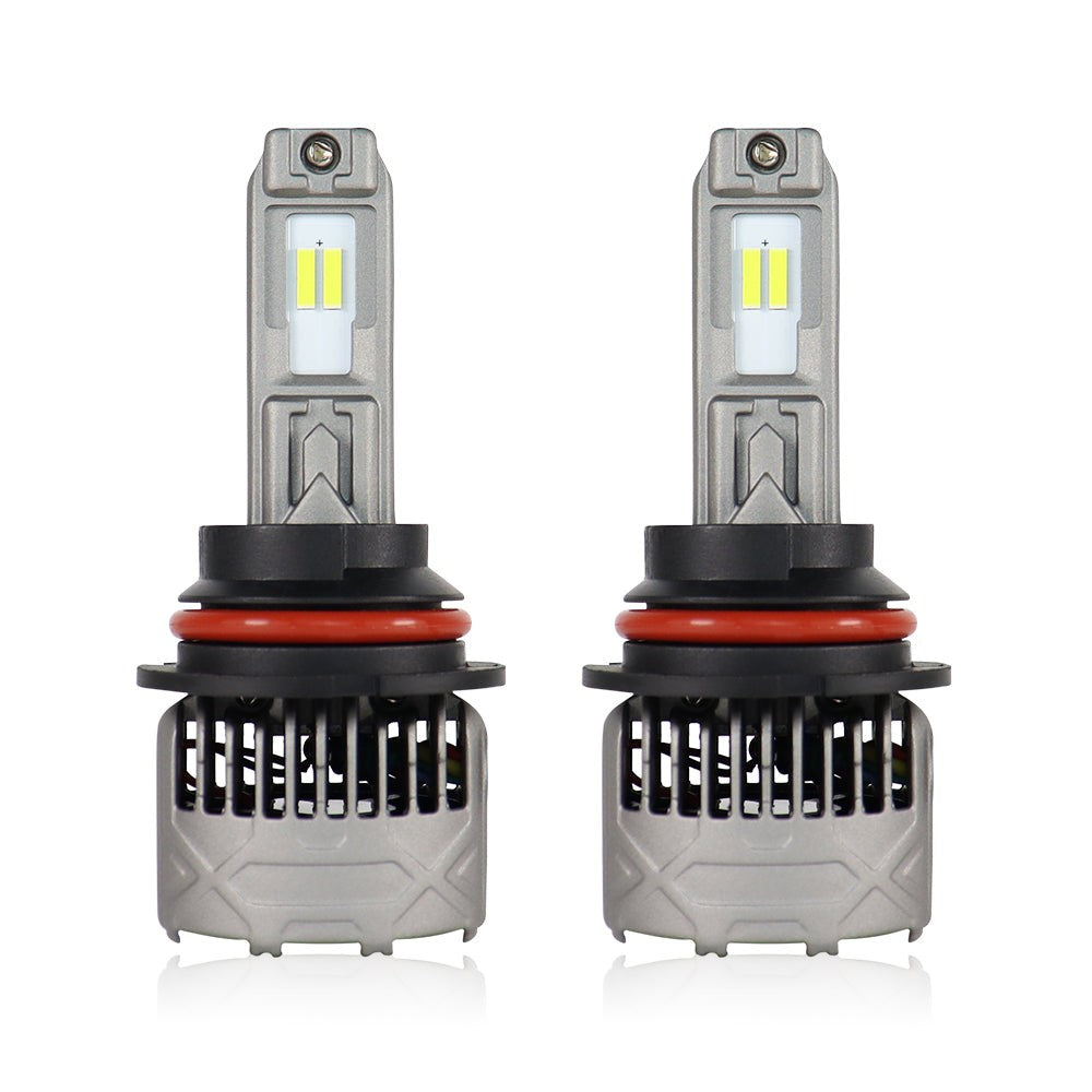 SP Pro Series 130W 9004 13000LM 6000K LED Headlight Bulbs with dual-beam design and cooling fans for enhanced night driving visibility.