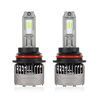 SP Pro Series 130W 9004 13000LM 6000K LED Headlight Bulbs with dual-beam design and cooling fans for enhanced night driving visibility.