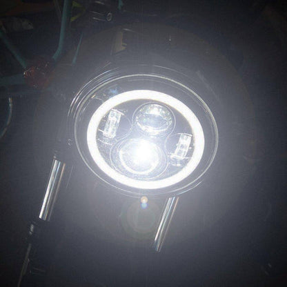Indian Motorcycle 7 Inch LED Headlights with White Halo and Turn Signal Lights + 4.5 Inch LED Halo Fog Lights