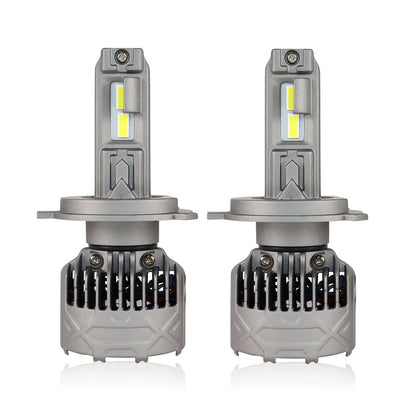 SP Pro Series 130W H4 13000LM 6000K LED Headlight Bulbs with dual LED chips and built-in cooling fans for enhanced night driving visibility.
