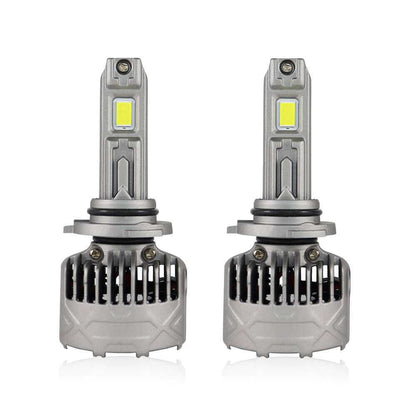 SP Pro Series 130W 9005 13000LM 6000K LED Headlight Bulbs with dual LED chips and advanced cooling system for high-performance vehicle lighting.