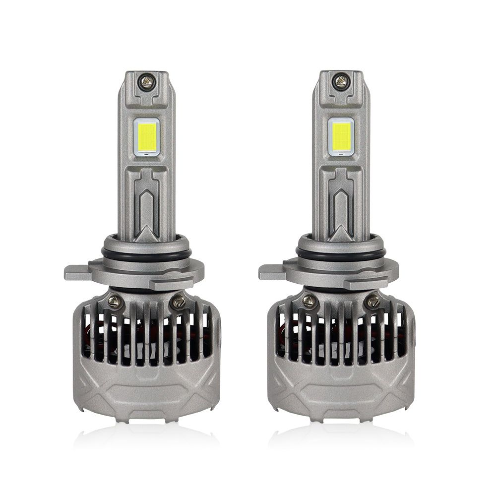SP Pro Series 130W 9012 13000LM 6000K LED Headlight Bulbs with dual LED chips and advanced cooling fans for enhanced night driving visibility.