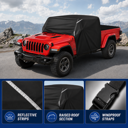 Cubierta de cabina Oxford 420D resistente a la intemperie para Jeep Gladiator JT Accommodate Light Bar