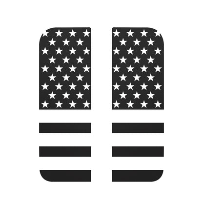 American Flag Side Small Window Decal