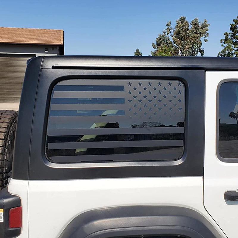 2pcs American Flag Window Decals for Jeep Wrangler JK & JL