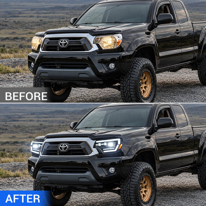 LED Projector Headlights for Toyota Tacoma 2012-2015 2nd Gen w/Dynamic DRL