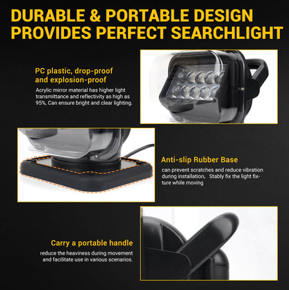Magnetic LED Remote Control Spotlight with Battery & Reset